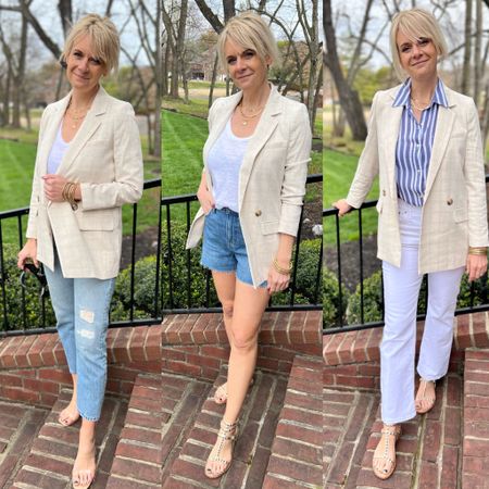 Three ways to style a neural blazer for spring.  This one from our capsule is so good 🙌🏻🙌🏻

#LTKFind #LTKstyletip #LTKworkwear