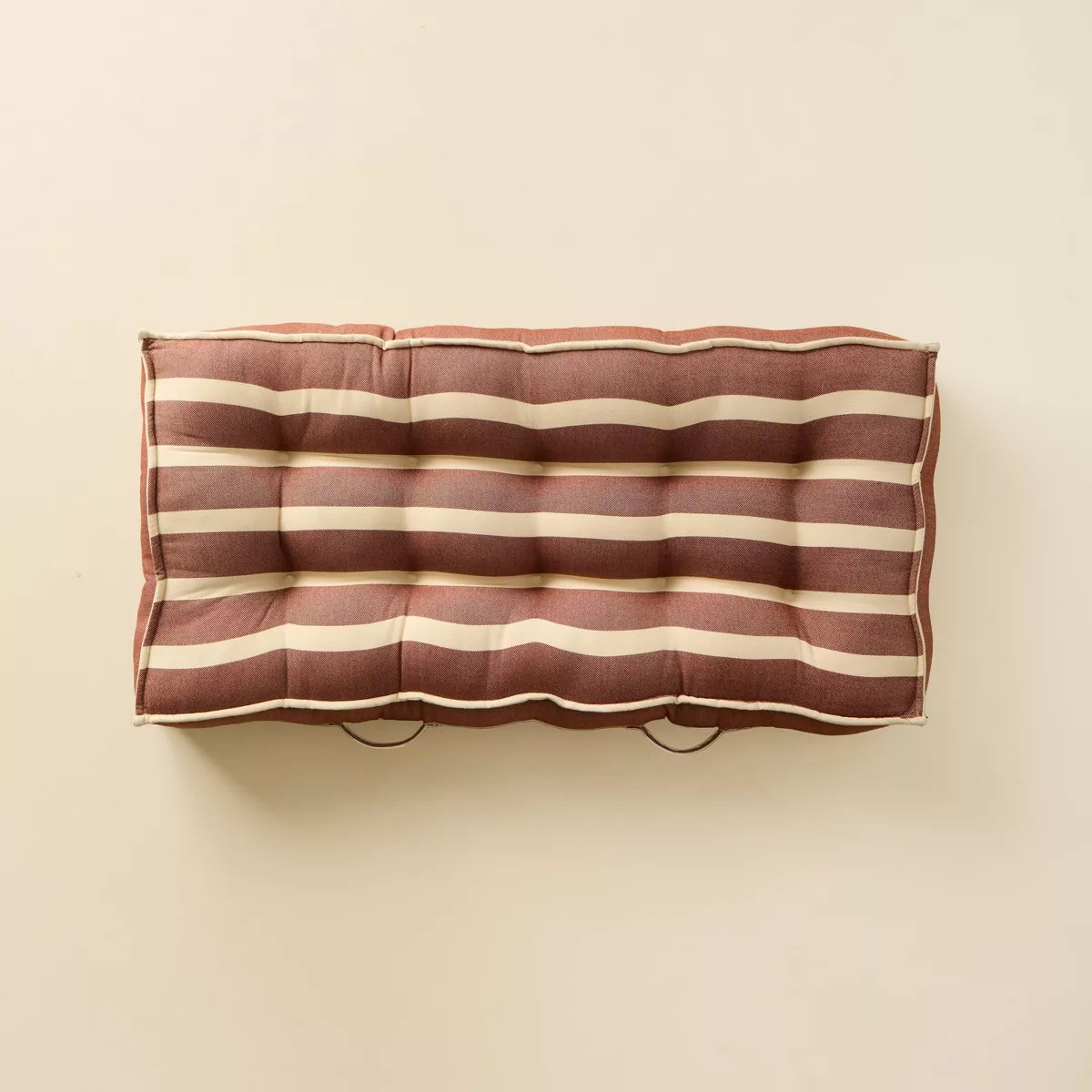 52"x24"x6" Cabana Stripe French-Style Indoor/Outdoor Floor Cushion Brown/Natural - Hearth & Hand... | Target