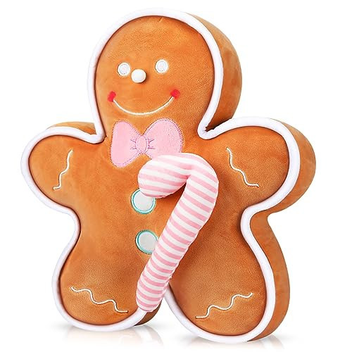 Liliful Christmas Plush Stuffed Toy 16 Inch Stuffed Gingerbread Man Toy Soft Aesthetic Gingerbread Man Pillow Stuffed Christmas Toys for Christmas Party Favors Decorations | Amazon (US)