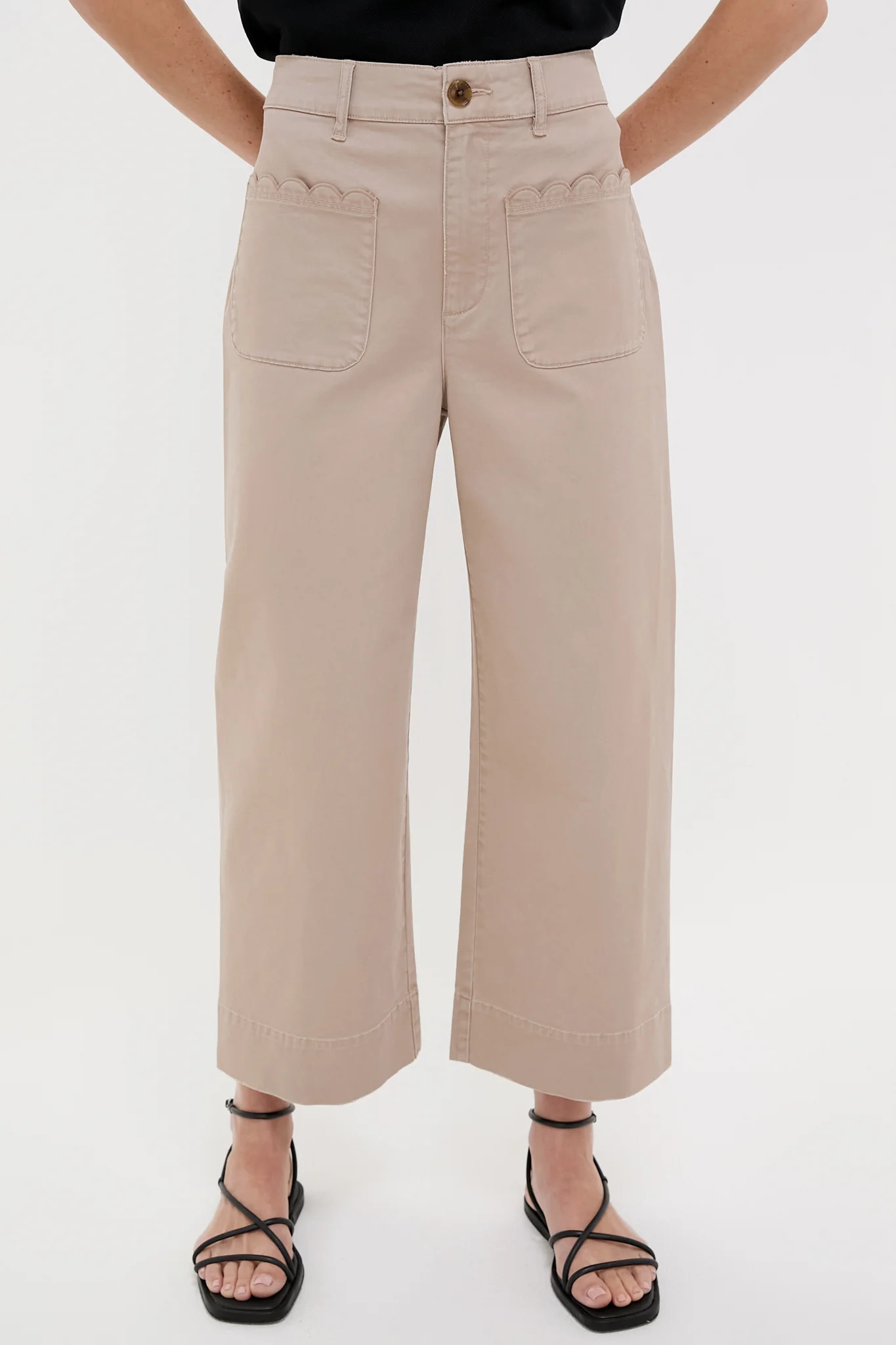 Khaki Chino Wide Leg Stretch Davis Pants | Tuckernuck (US)