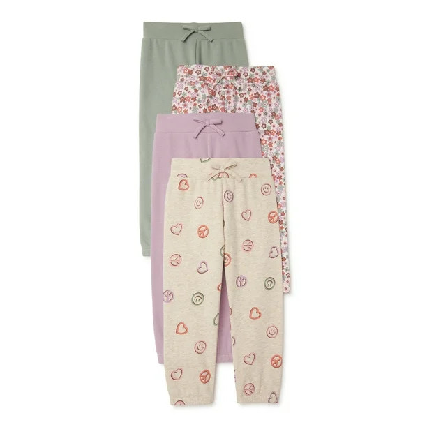 Garanimals Baby Girl & Toddler Girl French Terry Joggers Multipack, 4-Pack, Sizes 12M-5T - Walmar... | Walmart (US)