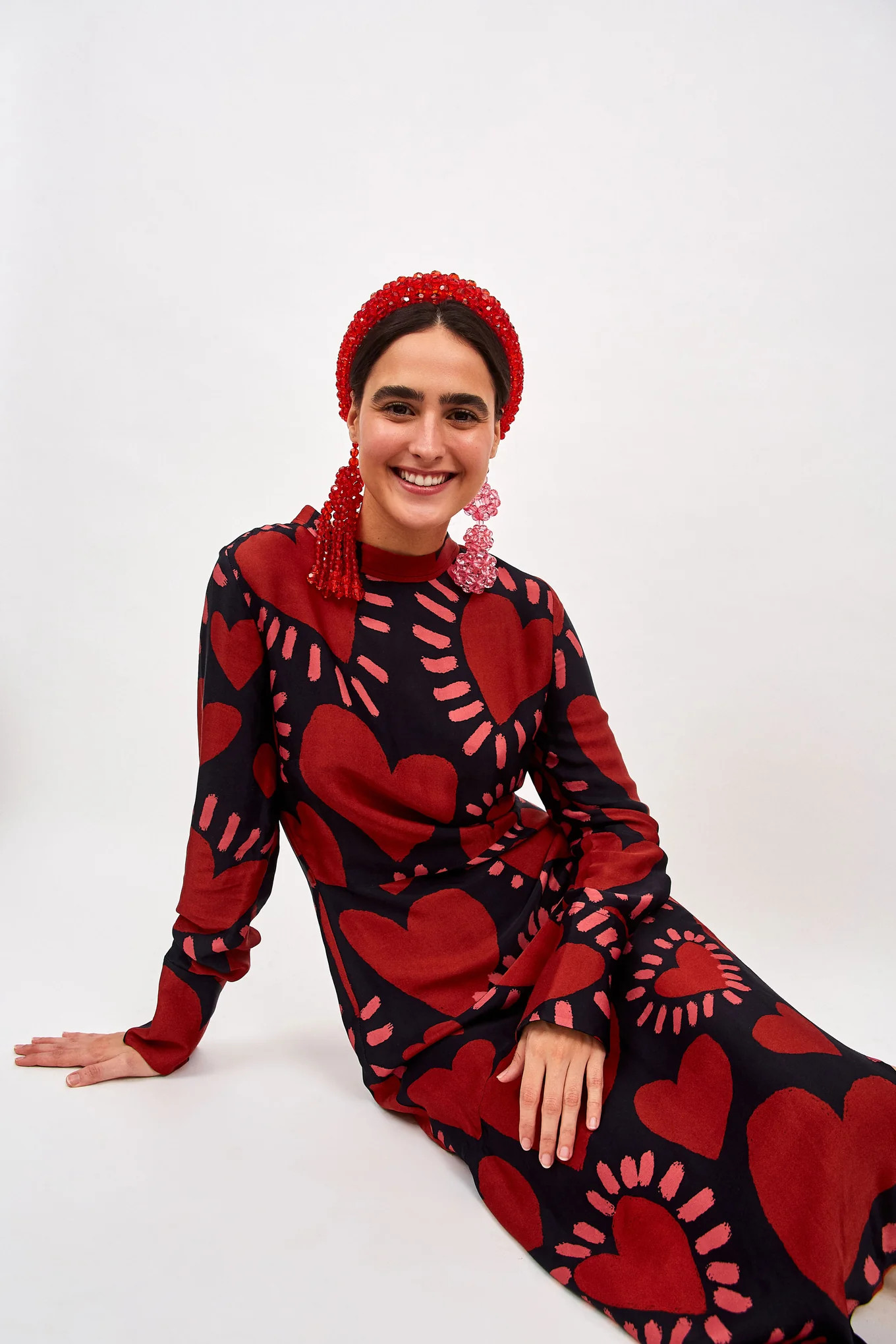 HEARTS MIDI DRESS | FarmRio (US)