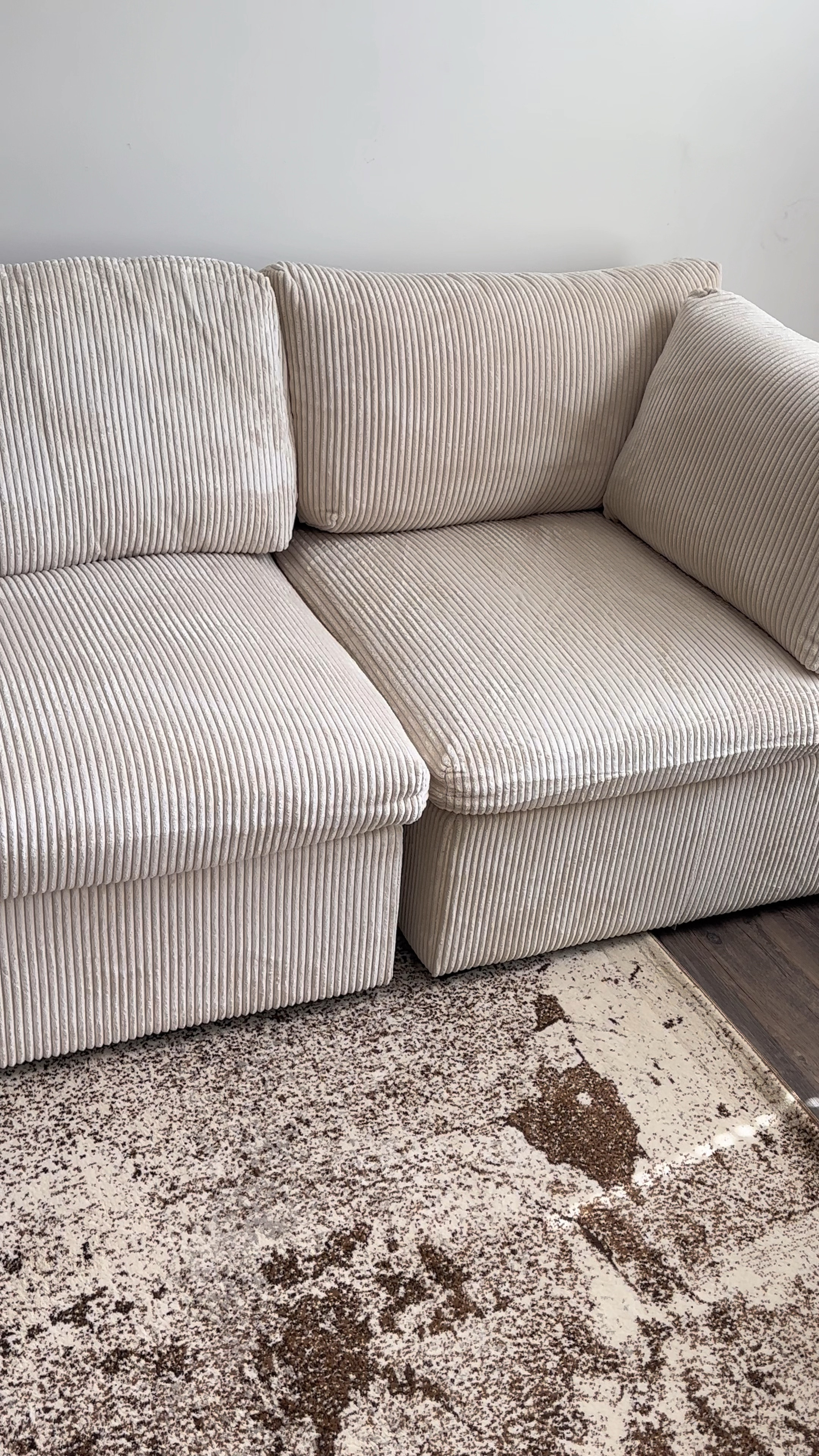 Corduroy Cream Couch #cloudcouchdupe #aesthetic #homeinspo #neutraldecor #rug 

#LTKhome #LTKFind