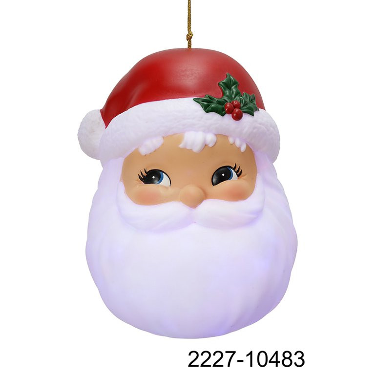 Holiday Time 10" Plastic LED Jumbo Red and White Santa Christmas Ornament, Indoor/Outdoor Christm... | Walmart (US)