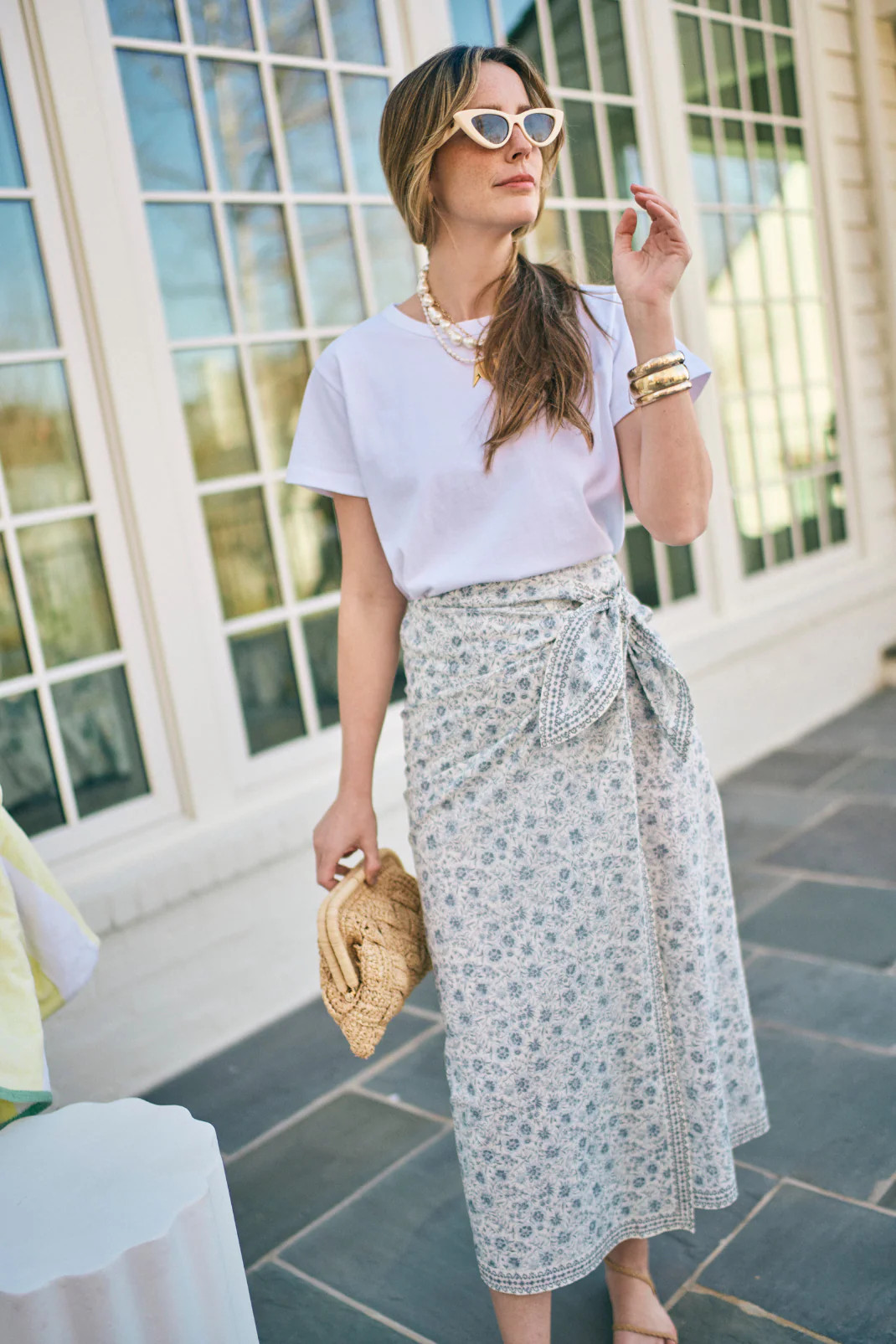 Savannah Skirt in Floral Blues | Baybala