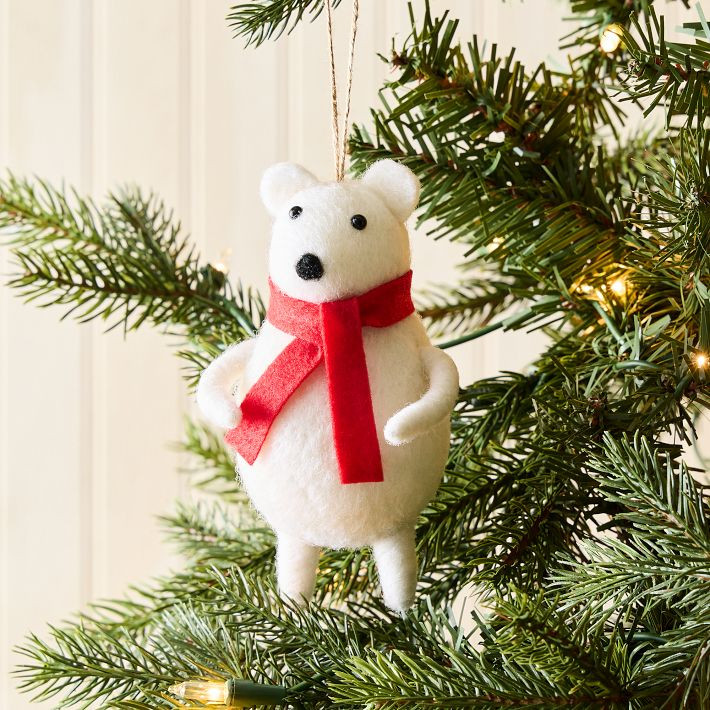 Felt Polar Bear Ornament | West Elm (US)