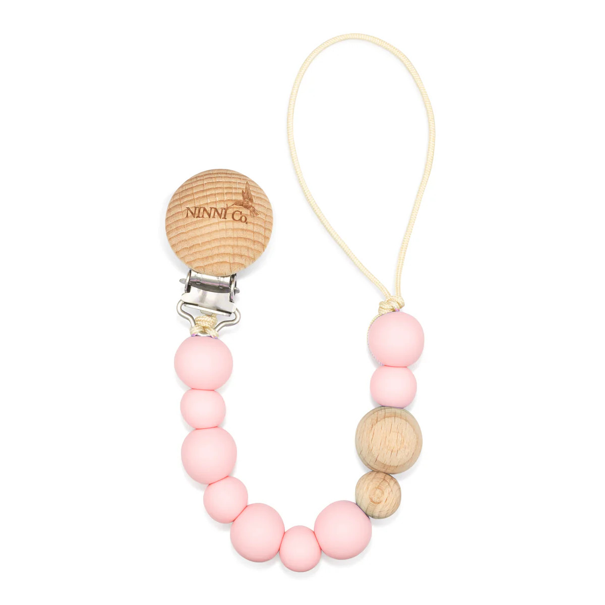 Ninni Co. Rosebud Pink Pacifier Clip | Ninni Co