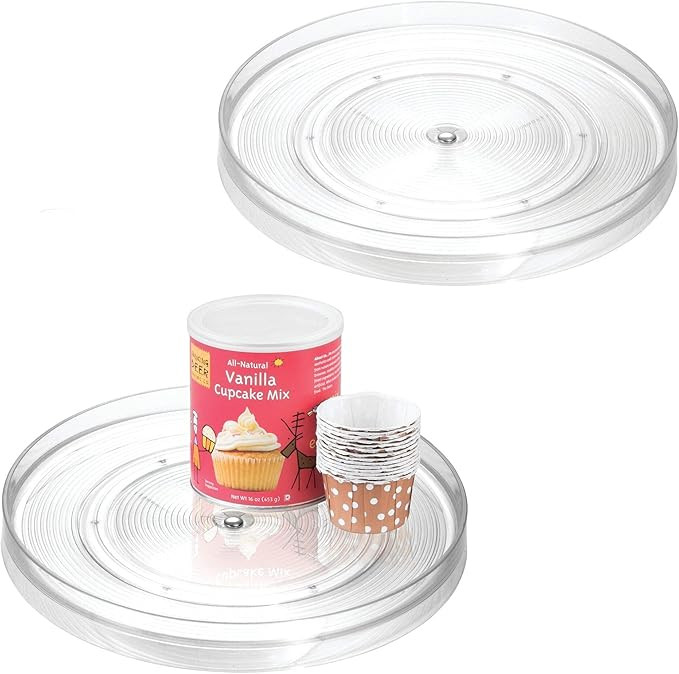 iDesign 54030M2 Linus Turntable Kitchen, Pantry or Countertop Organization, 11" Inch, Clear, 2 Co... | Amazon (US)