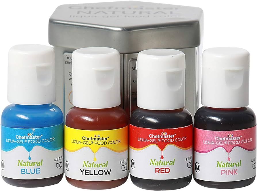 Chefmaster - Natural Liqua-Gel Food Coloring Kit - Natural Gel Food Coloring - 4 Count Pack - Pla... | Amazon (US)