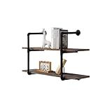 AZL1 Life Concept Industrial Pipe Shelving Wall-Mounted Rustic Metal Floating Shelves, Wood Book She | Amazon (US)
