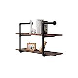 AZL1 Life Concept Industrial Pipe Shelving Wall-Mounted Rustic Metal Floating Shelves, Wood Book She | Amazon (US)