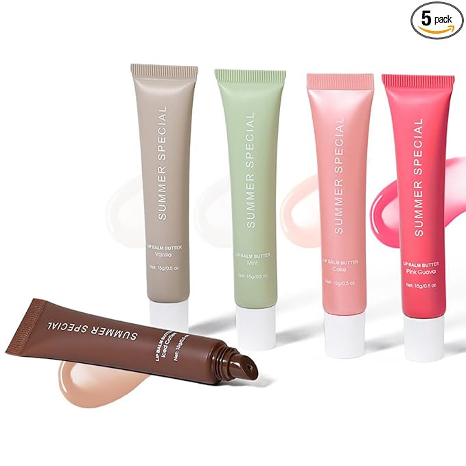 5-Color Summer Lip Balm Set With Shea Butter & Avocado Oil Natural Ingredients, Lightweight Non-S... | Amazon (US)