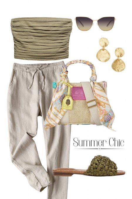 Love this outfit for summer. These linen pants are so comfortable. These sunglasses are my new favorite. #neutraloutfit #summeroutfit #sandals

#LTKShoeCrush #LTKU #LTKItBag