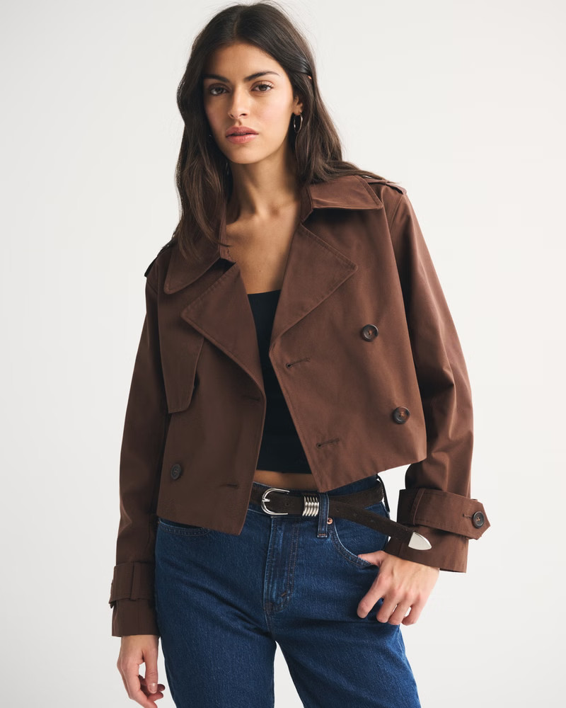 A&F Carrie Wool-Blend Trench Coat | Abercrombie & Fitch (US)