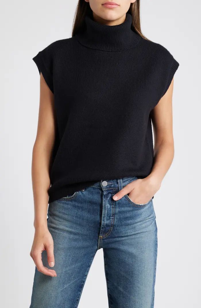 Short Dolman Sleeve Cotton Blend Turtleneck Sweater | Nordstrom