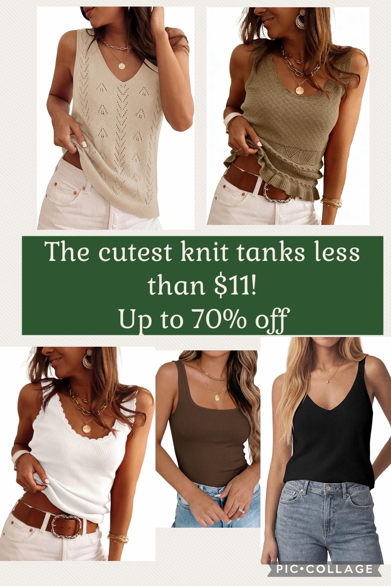 The cutest knit tanks for summer and on sale for under $11!! So many colors to choose from! 

Up to 70% off womens tops tanks outfits ootd spring fashion 

#LTKgrwm #LTKSaleAlert #LTKSeasonal