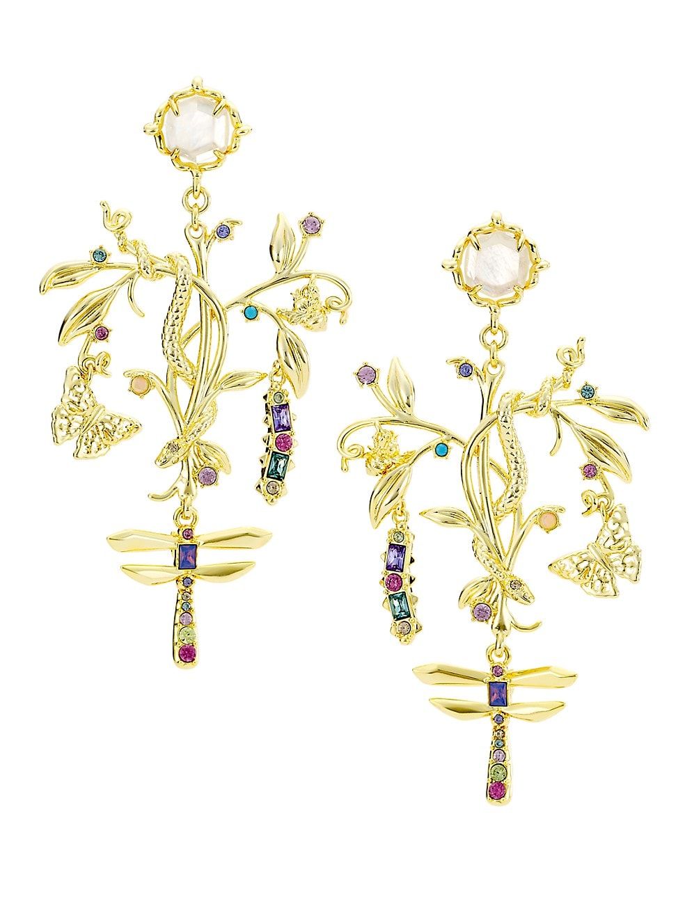 Devin 14K Gold-Plated & Crystal Drop Earrings | Saks Fifth Avenue