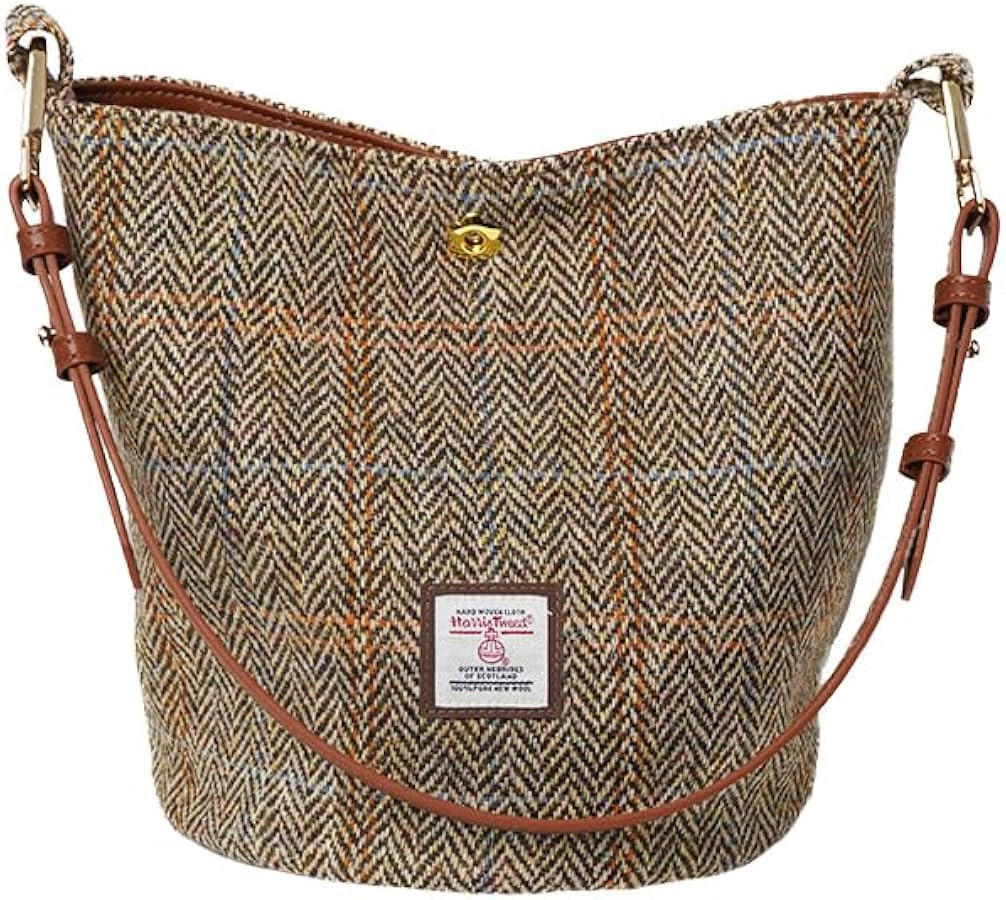 Harris Tweed Bucket bag Shoulder bag Handbag for Women with Microfiber-leather Strap,9.8 * 8.6 * ... | Amazon (US)