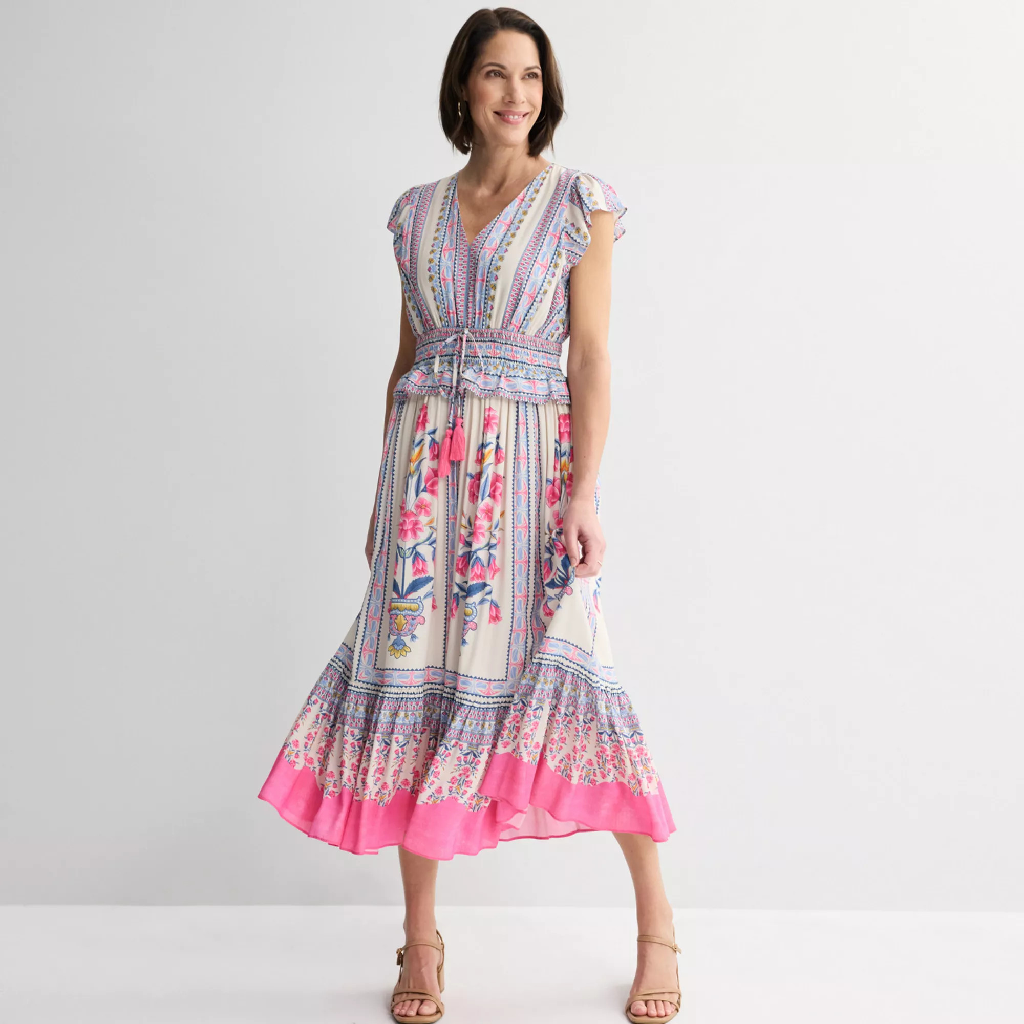 Women's Farmers Market Smocked Waist Midi Dress | Kohl's