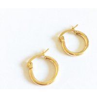 Gold hoop earrings | Etsy (US)