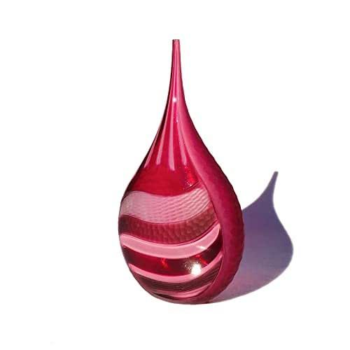 Murano Glass Vase for Home Decor, Handmade Made in Italy Glass Artwork, Pink Drop Shape Modern Va... | Amazon (US)