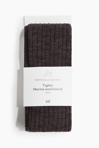 H & M - Rib-knit merino wool-blend tights - Brown | H&M (UK, MY, IN, SG, PH, TW, HK)