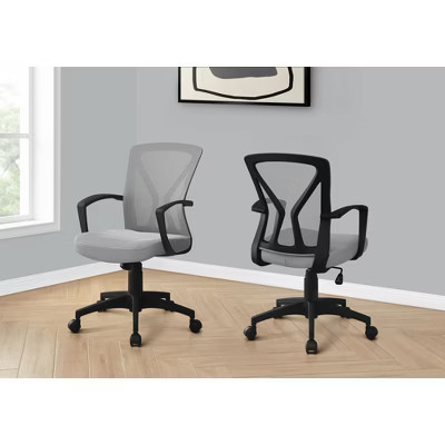 ORRD Office Chair, Adjustable Height, Swivel, Ergonomic, Armrests, Computer Desk, Work, Grey Mesh, Black Metal, Contemporary, Modern | Target