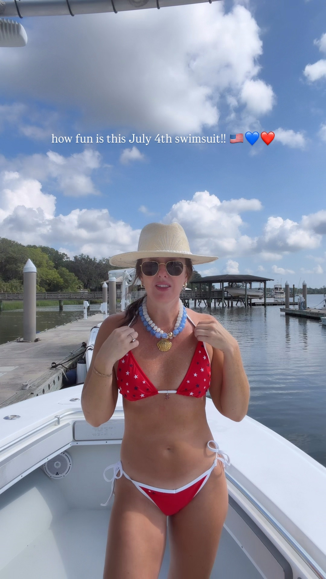 July 4th swim look! Love this red swimsuit 🇺🇸❤️

Bikini, two piece, beaded necklace

#LTKSwim #LTKTravel #LTKSeasonal