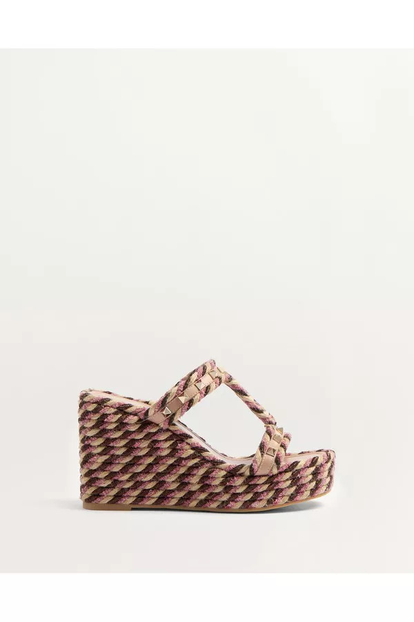 Rockstud Wedge In Calfskin 90Mm by Valentino Garavani | The Mile