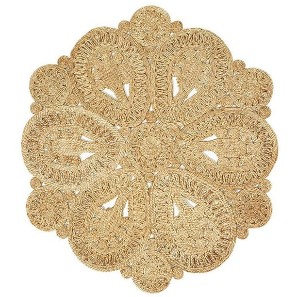 Lr Home Natural Jute Round Indoor Rug(4' x 4') | Walmart (US)