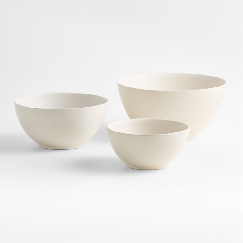 Craft Linen Ceramic Mixing Bowl, Set of 3 | Crate & Barrel | Crate & Barrel