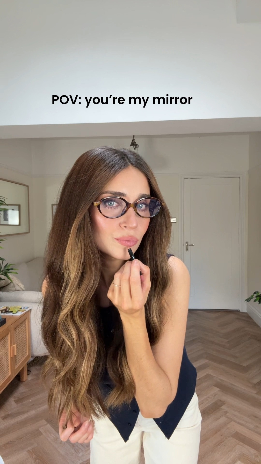 Navy button vest top, white wide leg trousers, Chloe tabby bag, tan suede sandals, clear lens glasses 🤓 

Everyday casual outfit ✨ 

#LTKuk #LTKsummer #LTKeurope