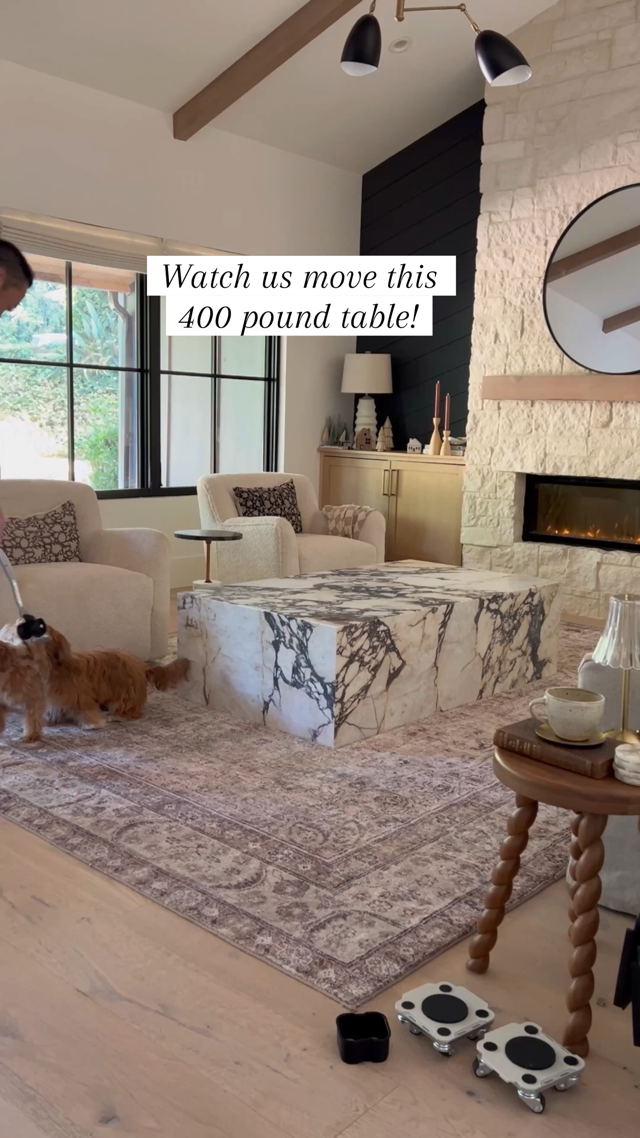 I can’t believe how easy it was to move this 400 pound marble coffee table with this tool! We seriously could not have done it without this thing. Love the new rug. It’s stain resistant and 74% off! The chair is also on sale. Linked the exact coffee table we use as well as Designer look for less ones.

Wayfair, Amazon Loloi Amber Interiors cloudpike rug vintage rug swivel chair, marble side table, and table background, mirror fireplace, and

#LTKSaleAlert #LTKFindsUnder100 #LTKHome