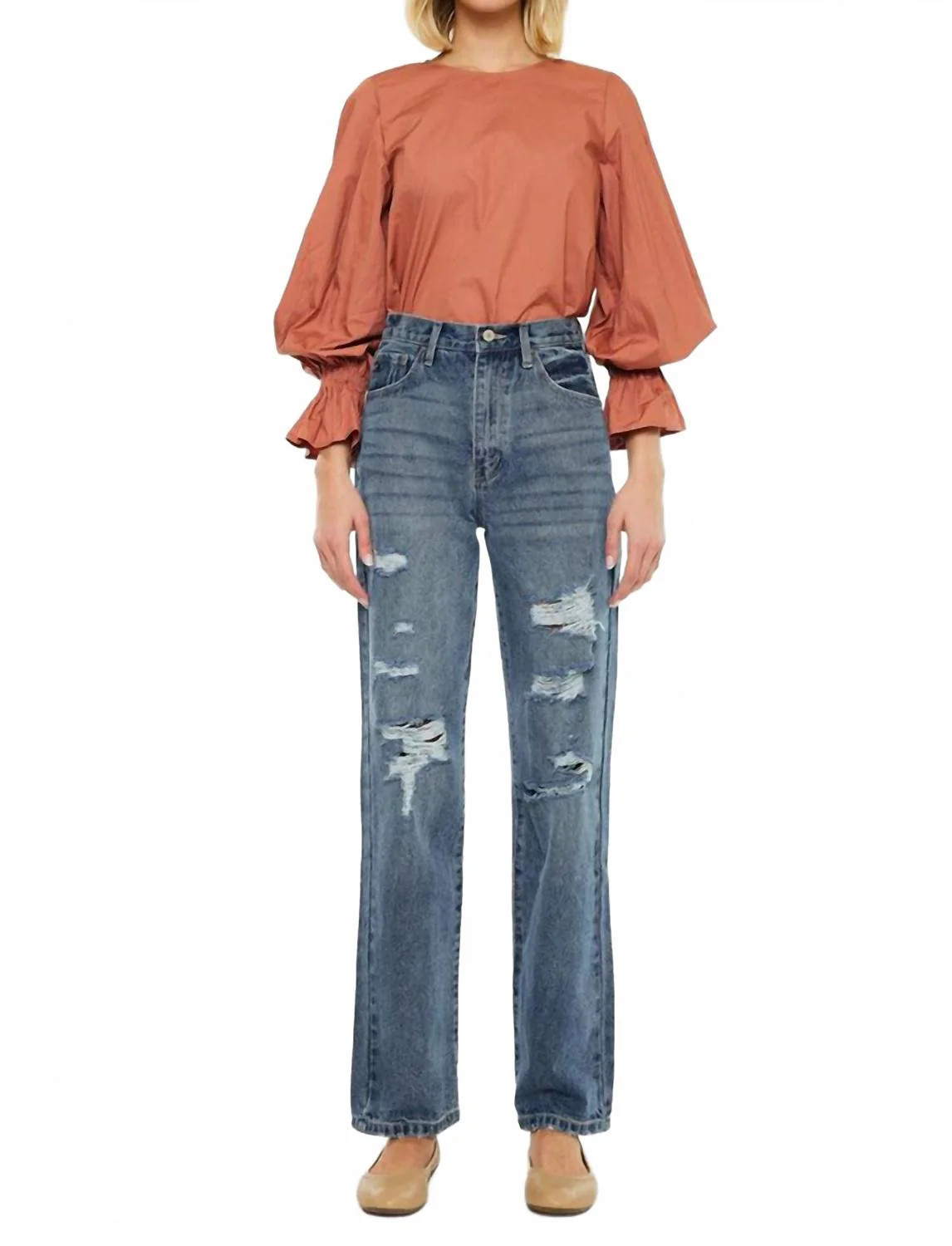 Stephanie Ultra High Rise 90's Boyfriend Jeans In Medium Wash | Shop Simon