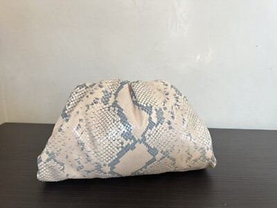 Bottega Veneta Beige Python  Leather Clutch Pouch Bag NEW Cinched Teen $3300 | eBay US