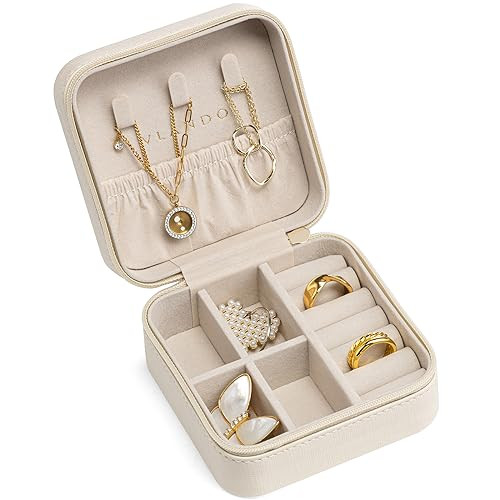 VLANDO Travel Jewelry Case - Teacher Appreciation Gifts for Women - Small Jewelry Travel Organize... | Amazon (US)