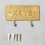'Keys' Brass Hook Entryway Sign - Hearth & Hand™ with Magnolia | Target