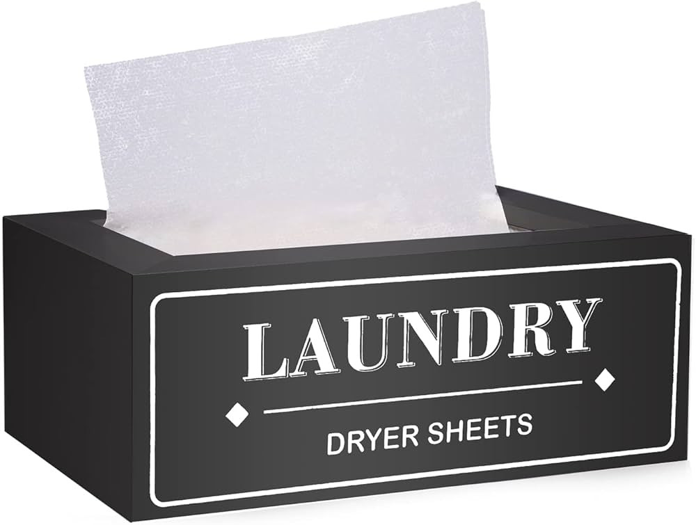 Dryer Sheet Holder Dispenser Container, Space Saving Laundry Room Organization and Storage, Farmh... | Amazon (US)