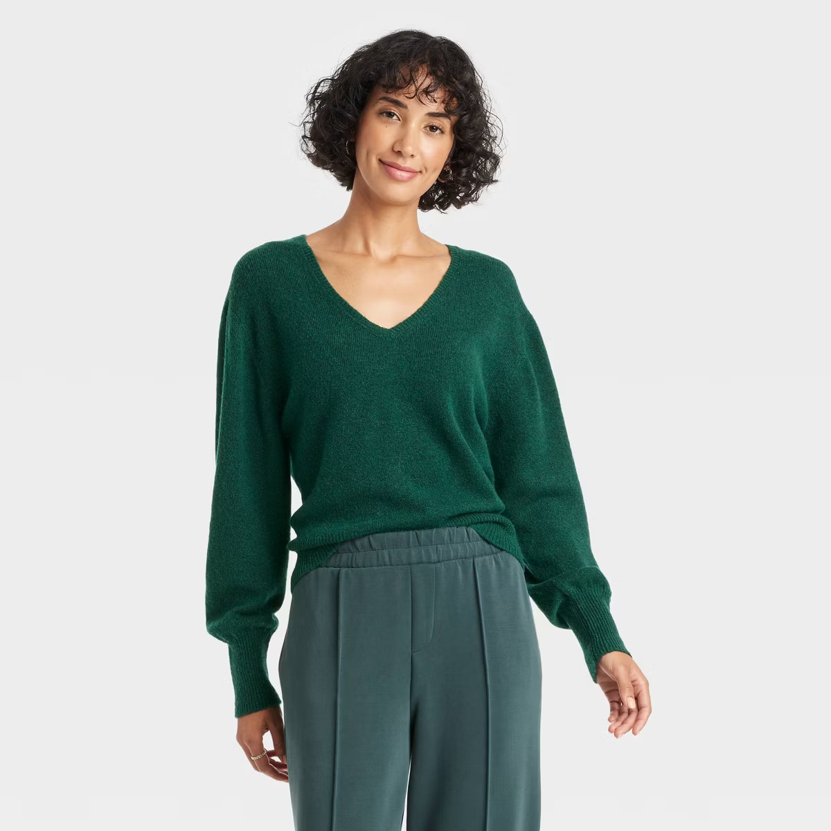 Women's Cozy Knit V-Neck Pullover Sweater - A New Day™ | Target