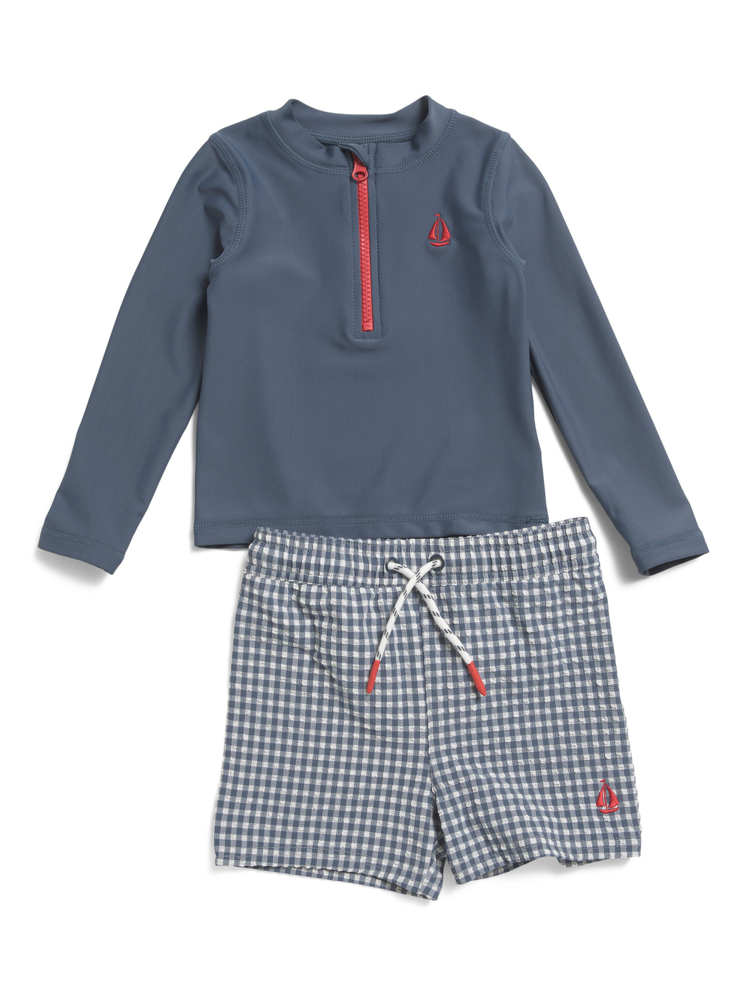 Toddler Boys 2pc Gingham Rash Guard Set | TJ Maxx