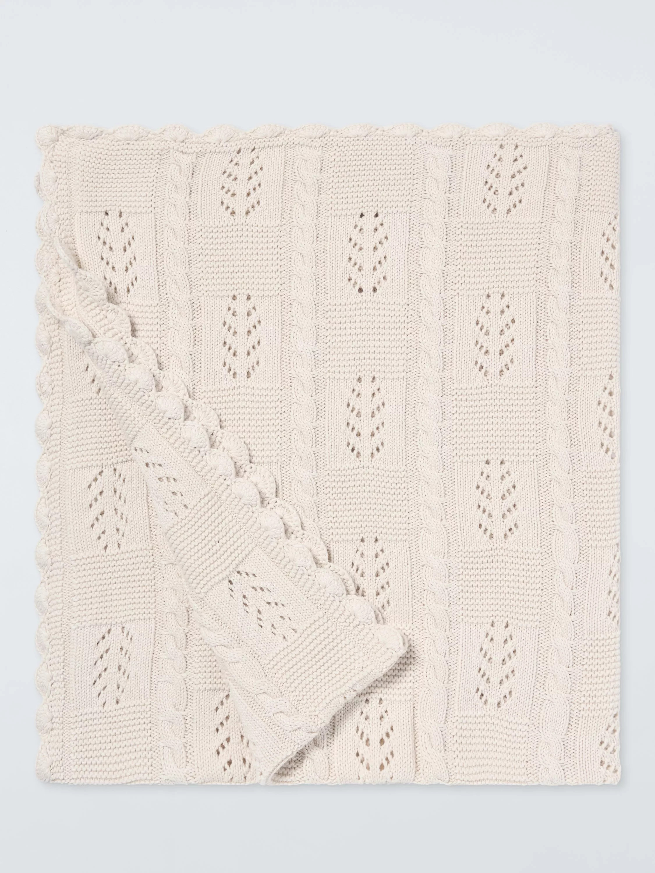 John Lewis Scallop Trim Knitted Blanket | John Lewis (UK)