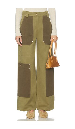 Cult Gaia Wynn Pant in Olive. - size 8 | Revolve Clothing (Global)