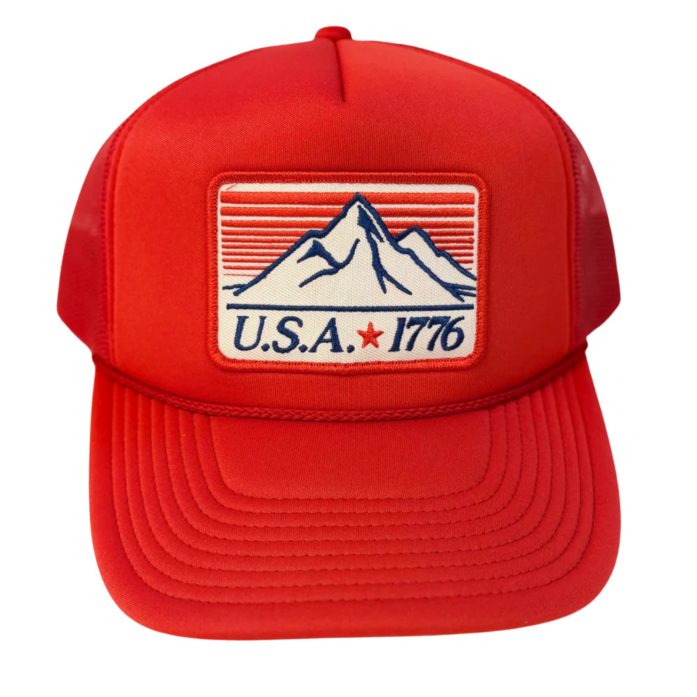 USA Est. 1776 Trucker Hat Red | Local Beach