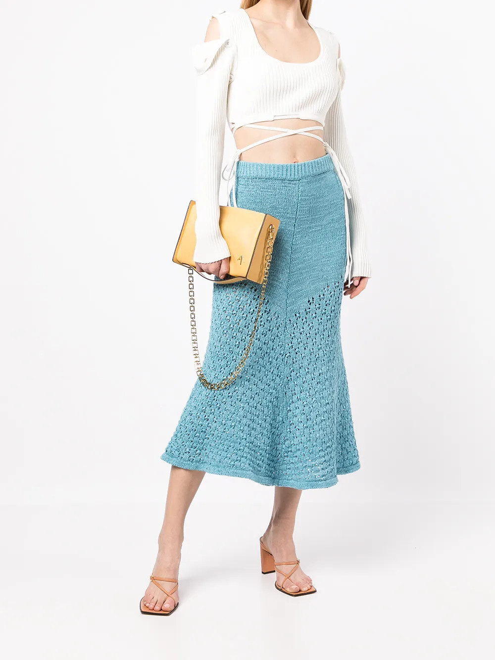 Christopher Esber Deconstruct long-sleeved Tie Crop Top - Farfetch | Farfetch Global