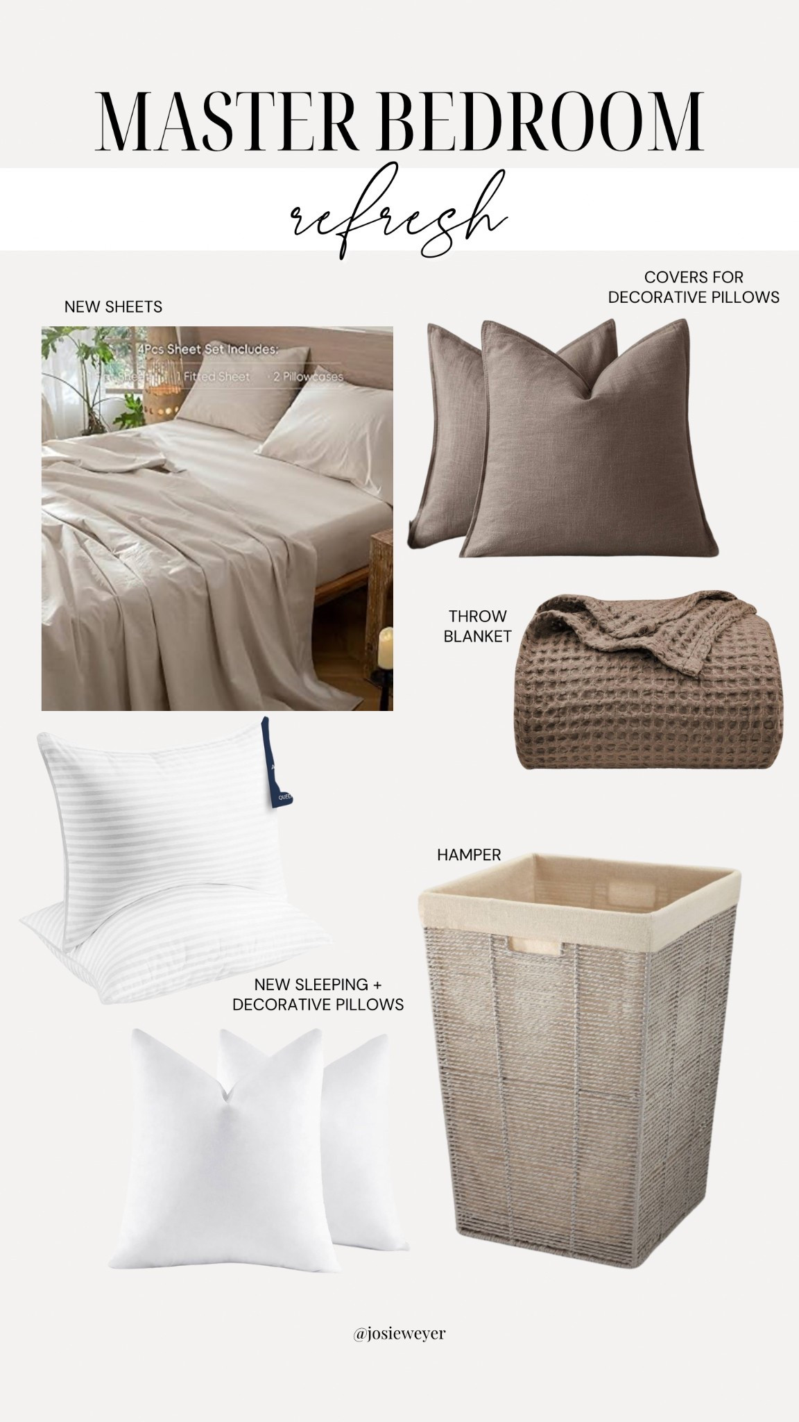 Master bedroom spring refresh 🛏️ sticking to the neutrals as always 😍 
Amazon home, Target home, Amazon bedding, throw pillows, Target hamper, main bedroom decor

#LTKHome #LTKFindsUnder50