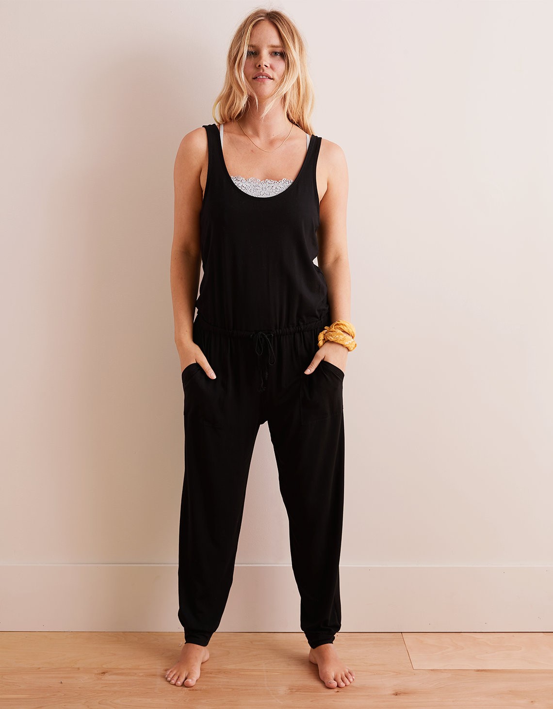 Aerie Soft Jumpsuit, True Black | American Eagle Outfitters (US & CA)