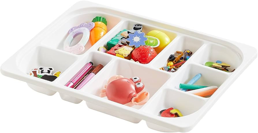 Beright Storage Tray with Compartments, Compatible Sensory Table, Stackable Plastic Storage Bins,... | Amazon (US)