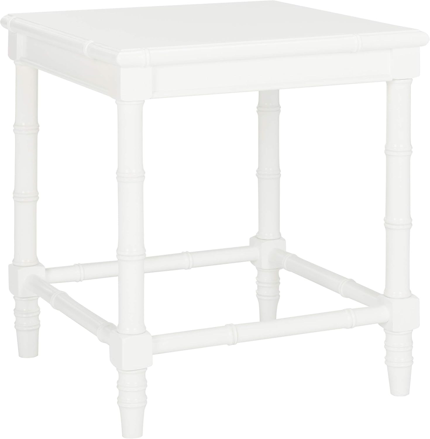 Safavieh Home Liviah Coastal White Bamboo Style Accent Table | Amazon (US)