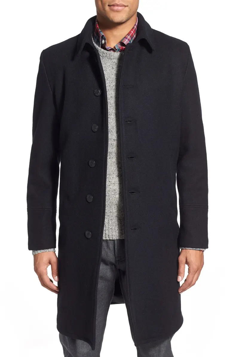 Wool Blend Officer's Coat | Nordstrom