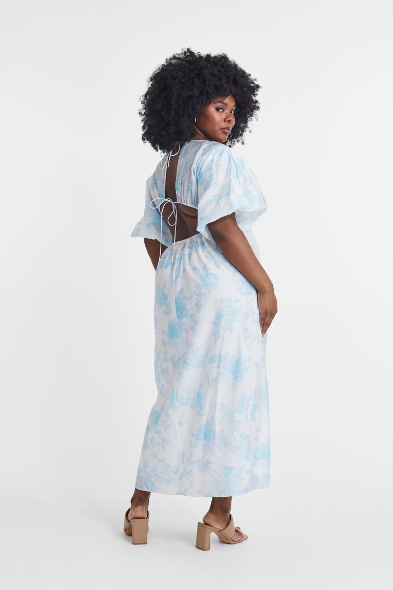 Puff-sleeved Lyocell-blend Dress | H&M (US + CA)